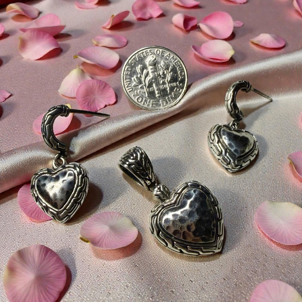 Elegant Solid Silver 925 Heart Jewelry Set - Picture 7 of 8